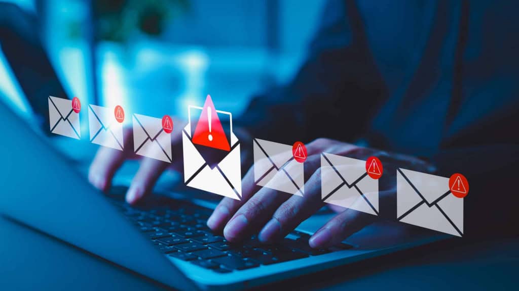 Os e-mails falsos propunham colaborações sobre inteligência artificial antes de direcionar os alvos a páginas fraudulentas. Imagem: SuPatMaN/Shutterstock