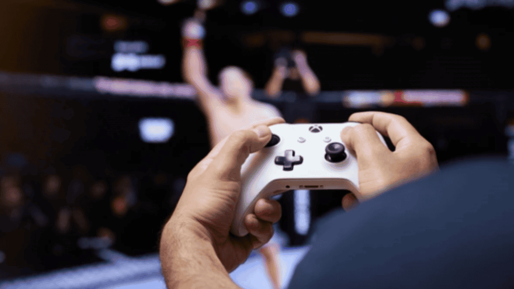 homem jogando jogo na TV usando um controle de Xbox