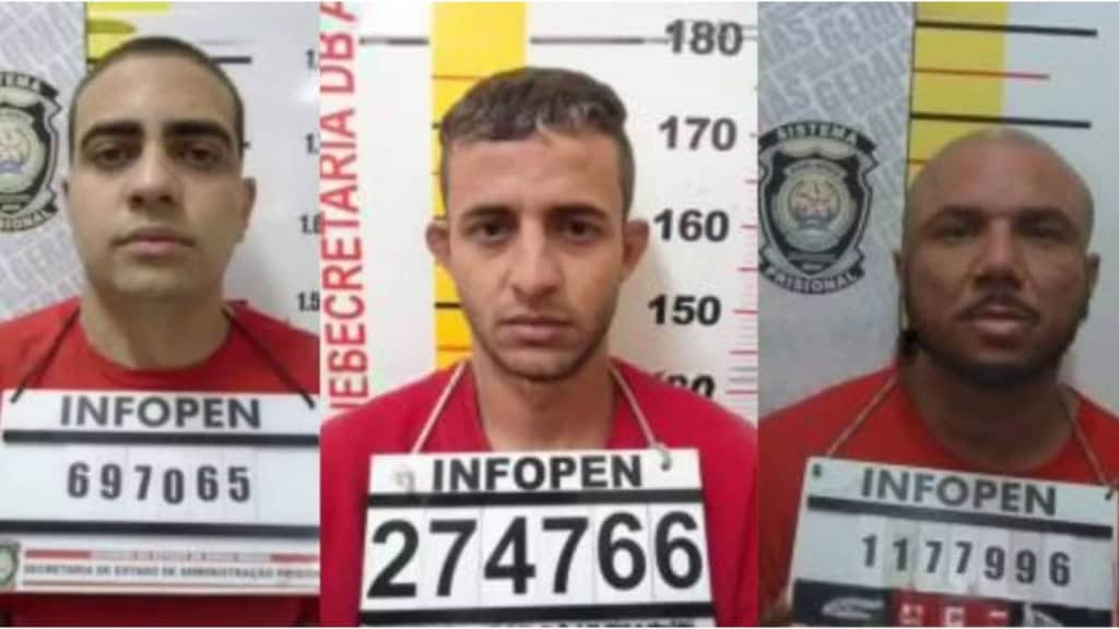 Fotos que presos que escaparam após ordem de soltura fraudulenta em Minas Gerais