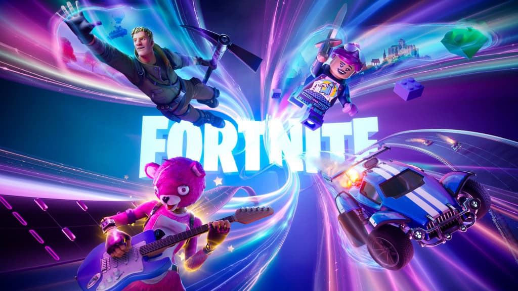 imagem de divulgação com personagens do jogo fortnite