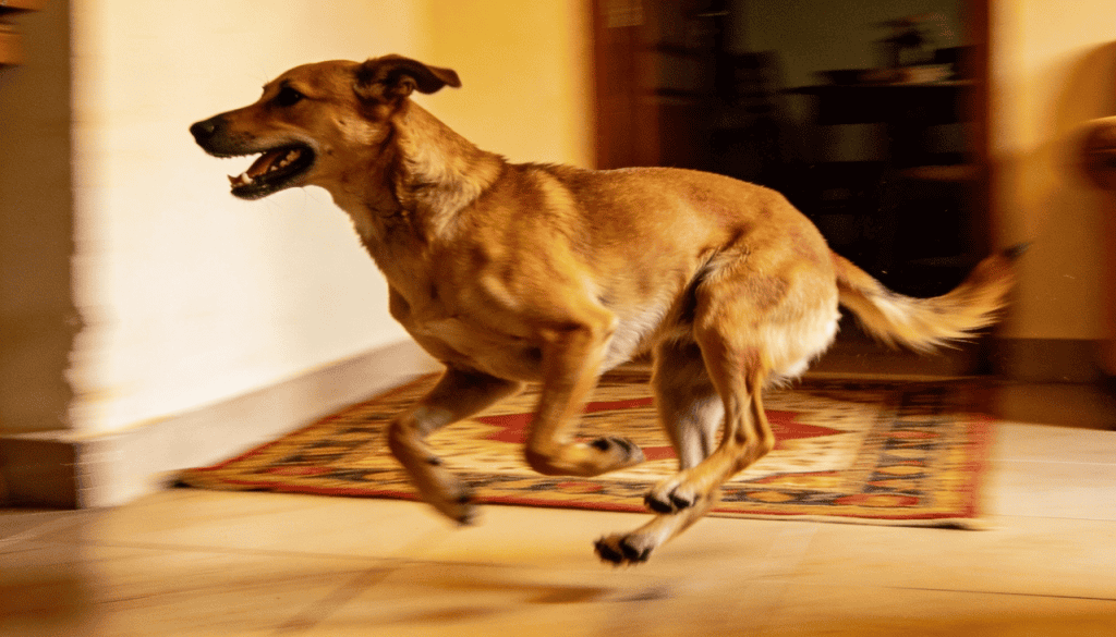 Por que do nada seu cachorro tem uma explosão de energia que faz ele correr pela casa como se não houvesse amanhã