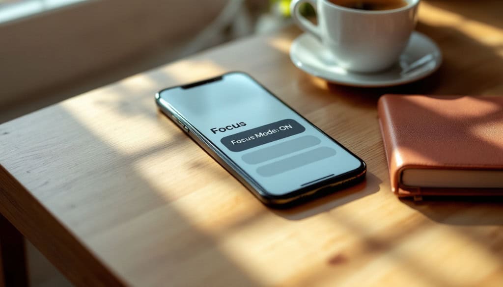 Celular Android com tela exibindo uma das funções, o Modo foco acionada.