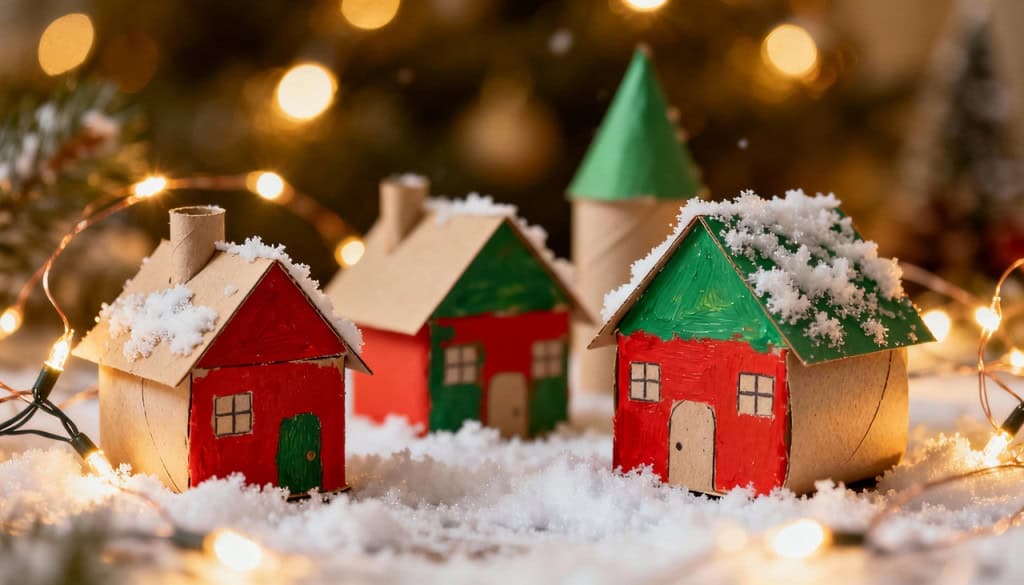 Guarde os rolos de papel higiênico e transforme-os em miniaturas para sua decoração de Natal