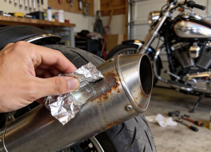 Como remover ferrugem leve da moto usando vinagre e papel alumínio?