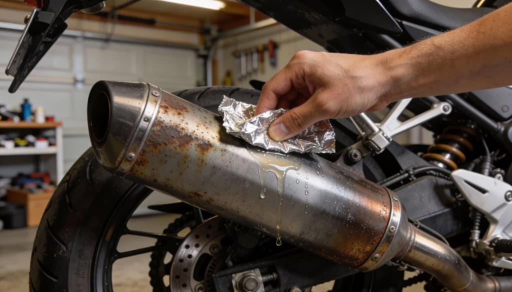 Como remover ferrugem leve da moto usando vinagre e papel alumínio?