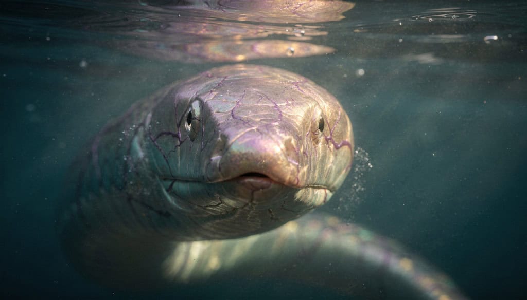 Como as cobras marinhas conseguem respirar mesmo no meio do oceano