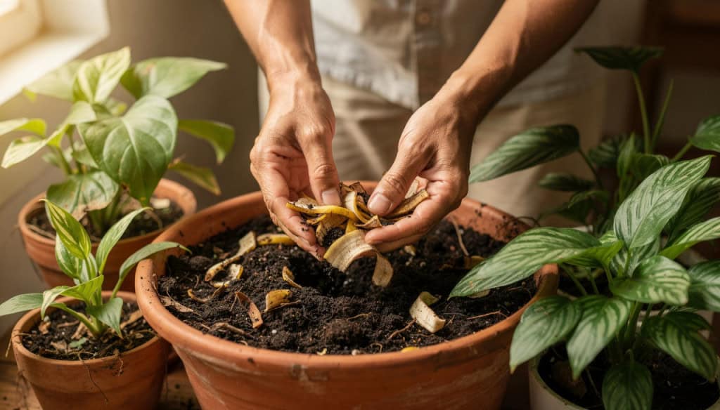 O uso mais inteligente da casca de banana nas plantas para fortalece-las