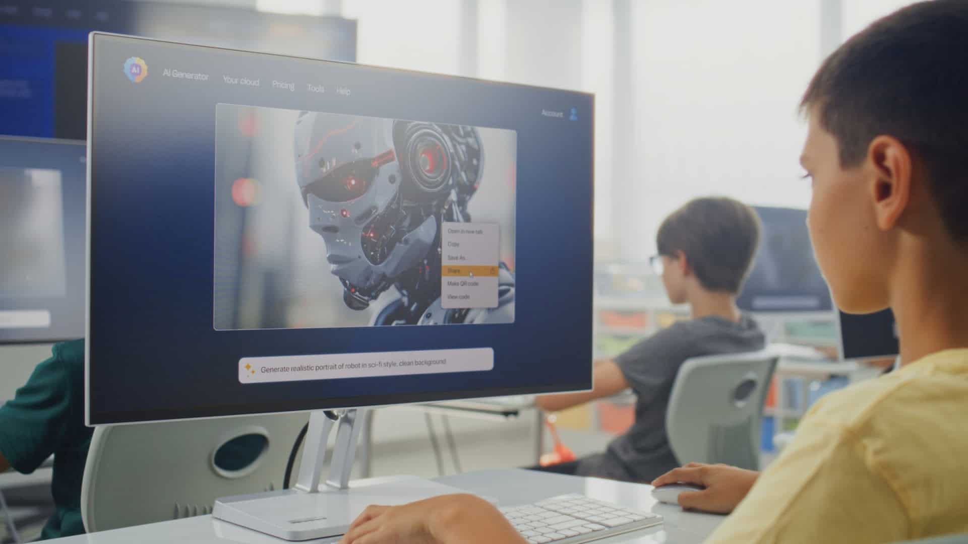 Pessoa de costas usando um computador