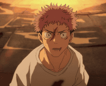 cena do anime jujutsu kaisen, com o protagonista Itadori