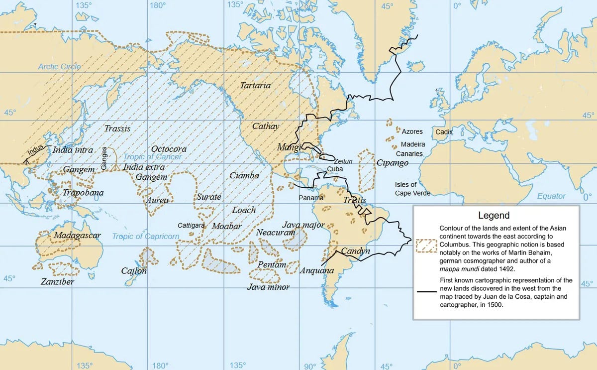 O enigmático mapa das Américas de Juan de la Cosa