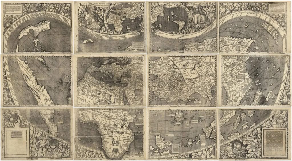 Mas não foi o mapa de de la Cosa que batizou o continente americano. O mapa de Martin Waldseemüller, de 1507, foi o primeiro a usar o nome América, inspirado em Américo Vespúcio.