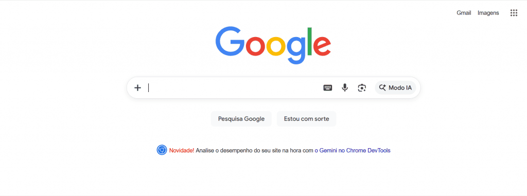 Print screen da página de busca do Google