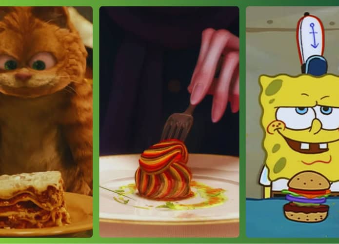 Lasanha do Garfield, Ratatouille e hambúrguer de siri do Bob Esponja