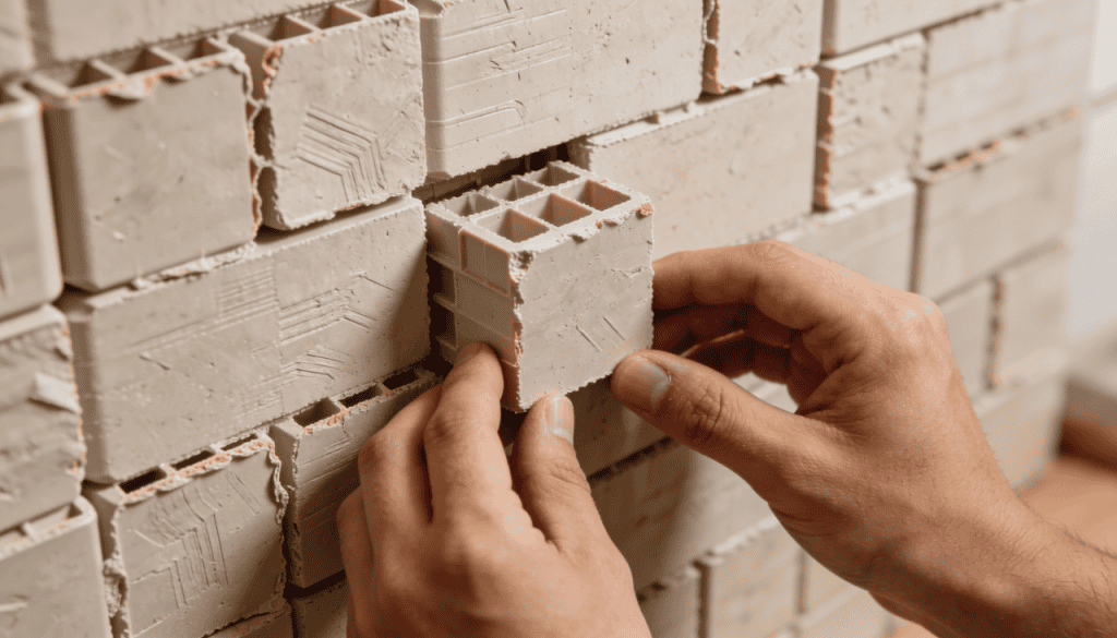 Os novos tijolos de plástico reciclado que se encaixam igual Lego que montam uma casa em pouquíssimos dias