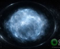 Ilustração do objeto cósmico Cloud-9, observado pelo telescópio Hubble, no espaço
