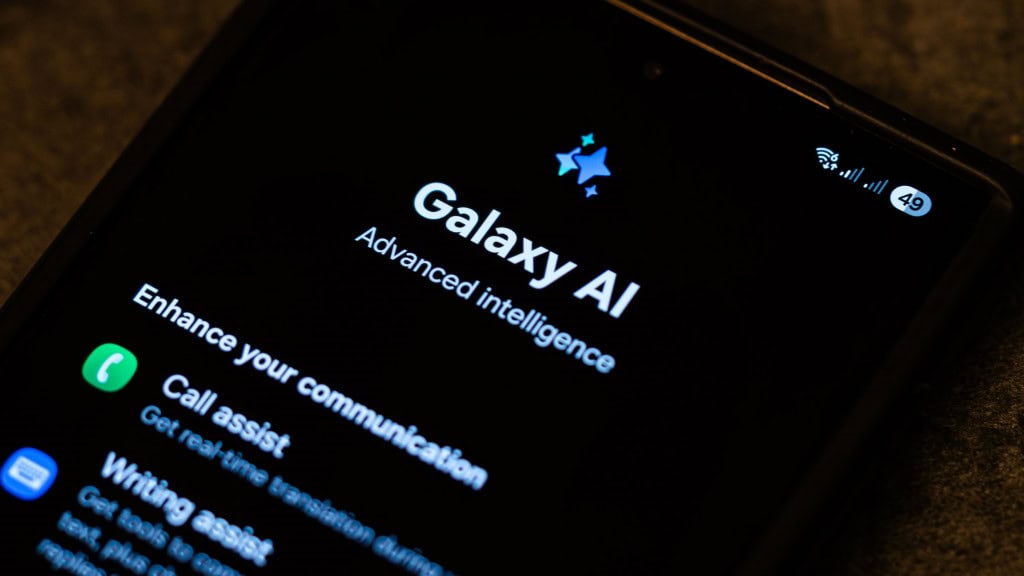 Tela sobre Galaxy AI em celular da Samsung