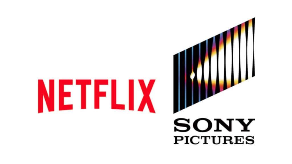 Montagem com logomarcas da Netflix e Sony Pictures