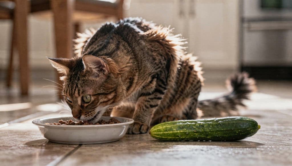 A razão biológica para o medo repentino que os gatos sentem ao ver pepinos