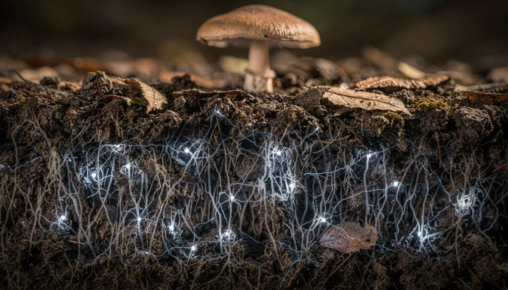 A descoberta cientificas de que cogumelos conversam entre si usando sinais elétricos parecidos com a fala humana