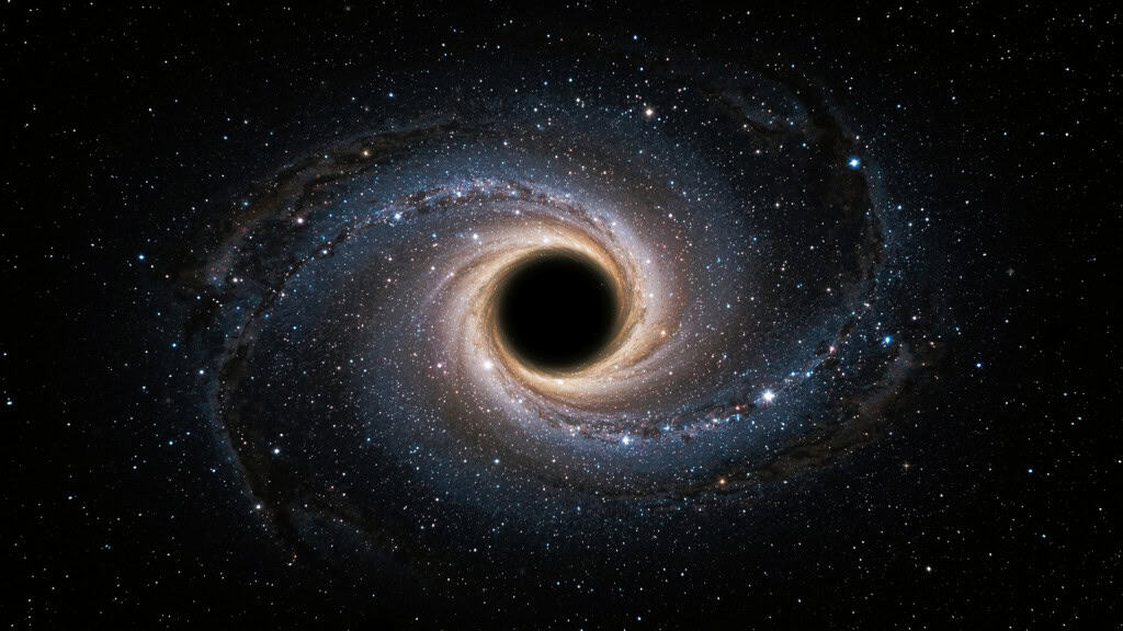 Ilustração artística de uma galáxia em espiral