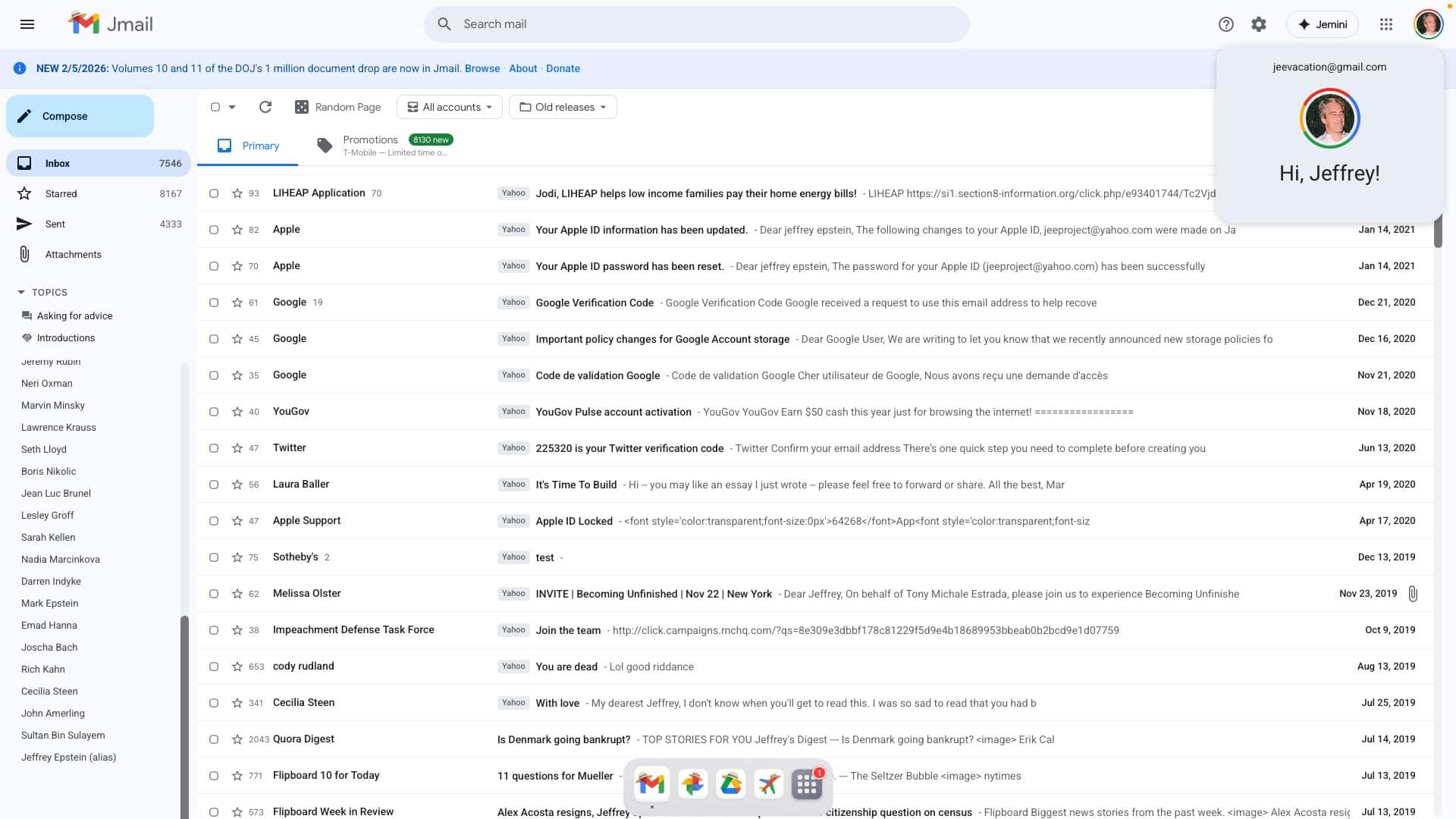 Jmail transforma ‘mar de arquivos’ do caso Epstein em e-mail - Olhar ...