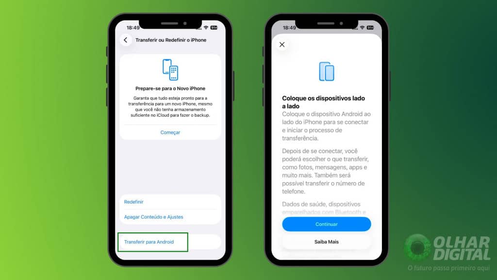 transferir para android