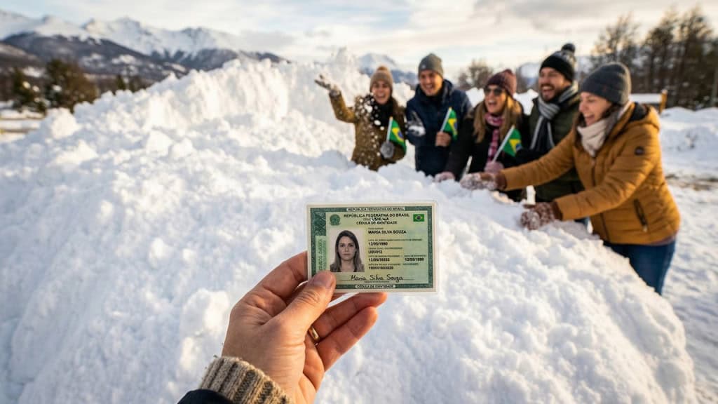 Esse lugar neva o ano inteiro, fica só a 3 horas do Brasil, e você pode entrar com seu RG