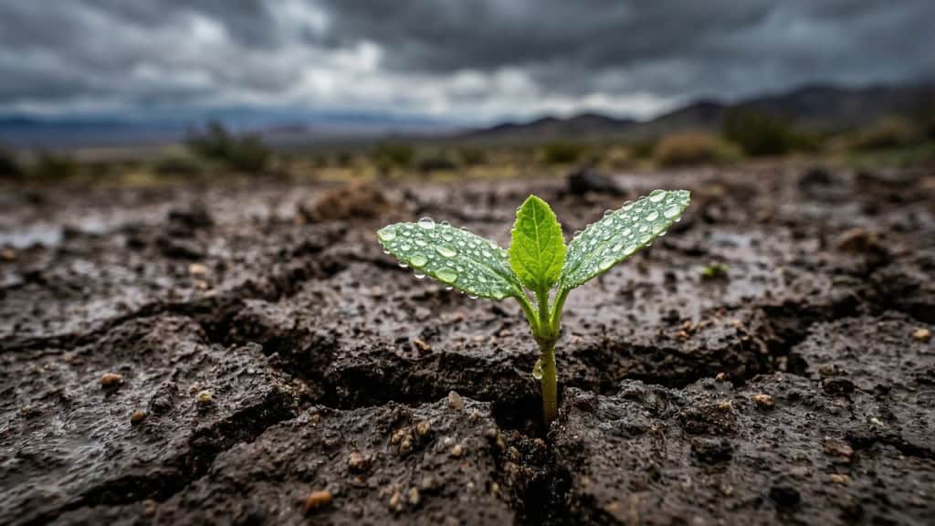 Regiões antes secas aparecem cobertas de vegetação após chuvas fortes