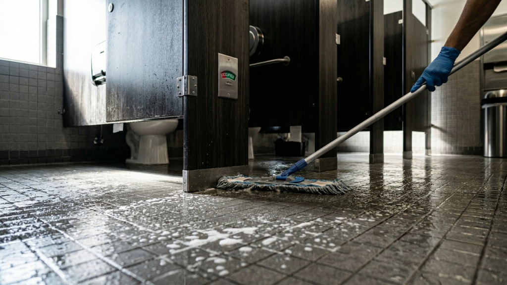 Por que as portas de banheiro público quase nunca encostam no chão?