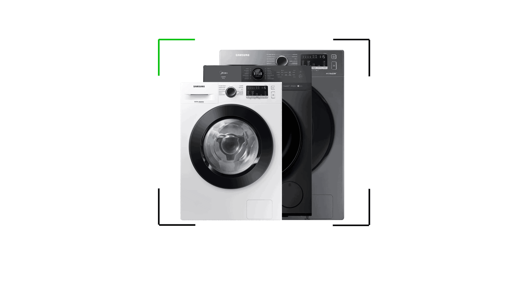 Roupas limpas sem esforço: máquinas de lavar Samsung e Midea em oferta