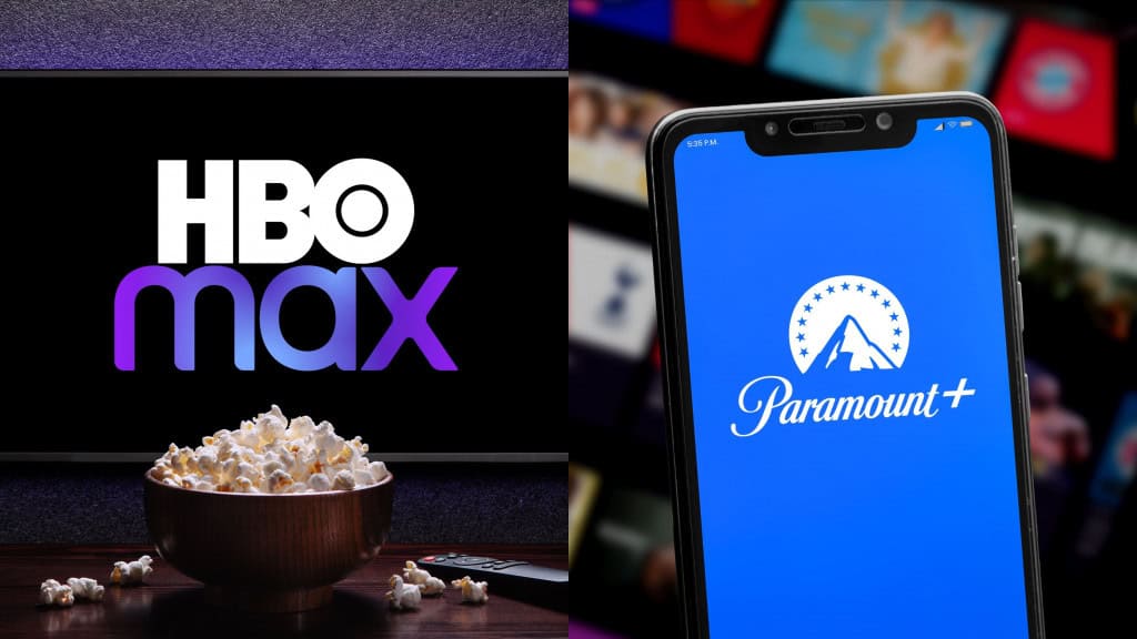 Montagem com imagens do HBO Max e do Paramount+