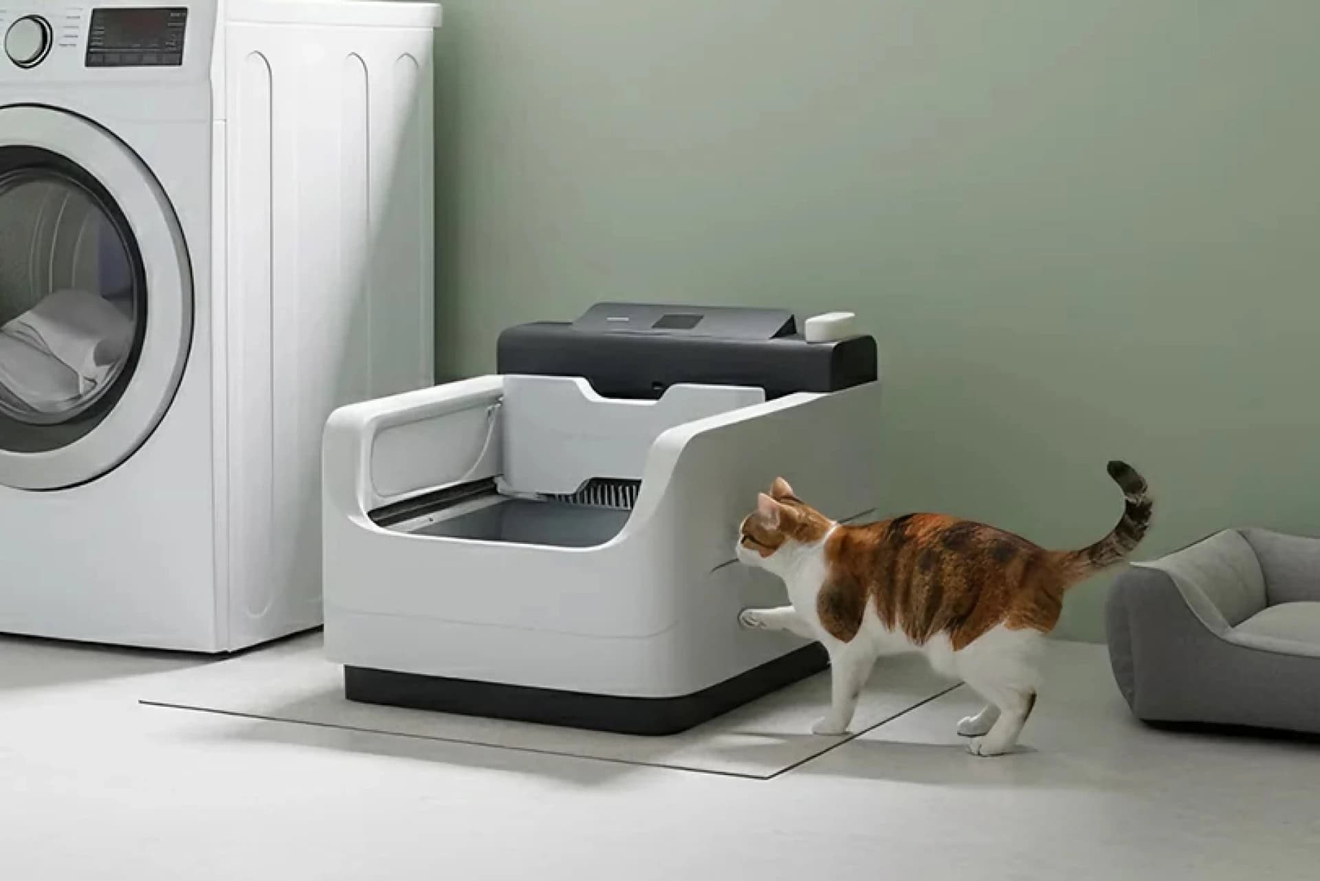 Caixa de areia autolimpante usa IA para monitorar saúde de gatos