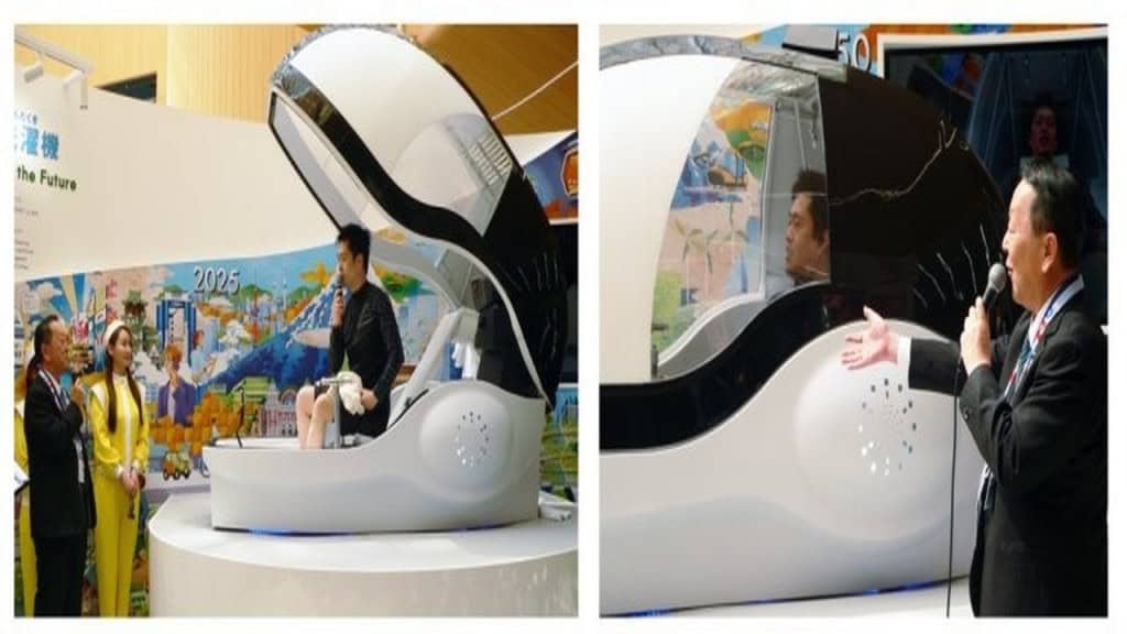 A máquina de lavar seres humanos que monitora a saúde durante o banho relaxante
