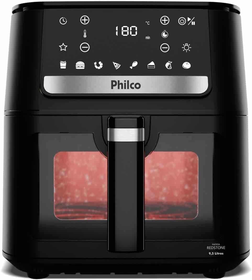 Air Fryer Philco 9,5L Visor Glass Redstone 1800W PAF95A 127V