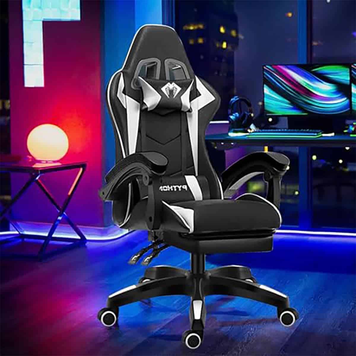 Cadeira Ergonômica Gamer Com Apoio Para Os Pés
