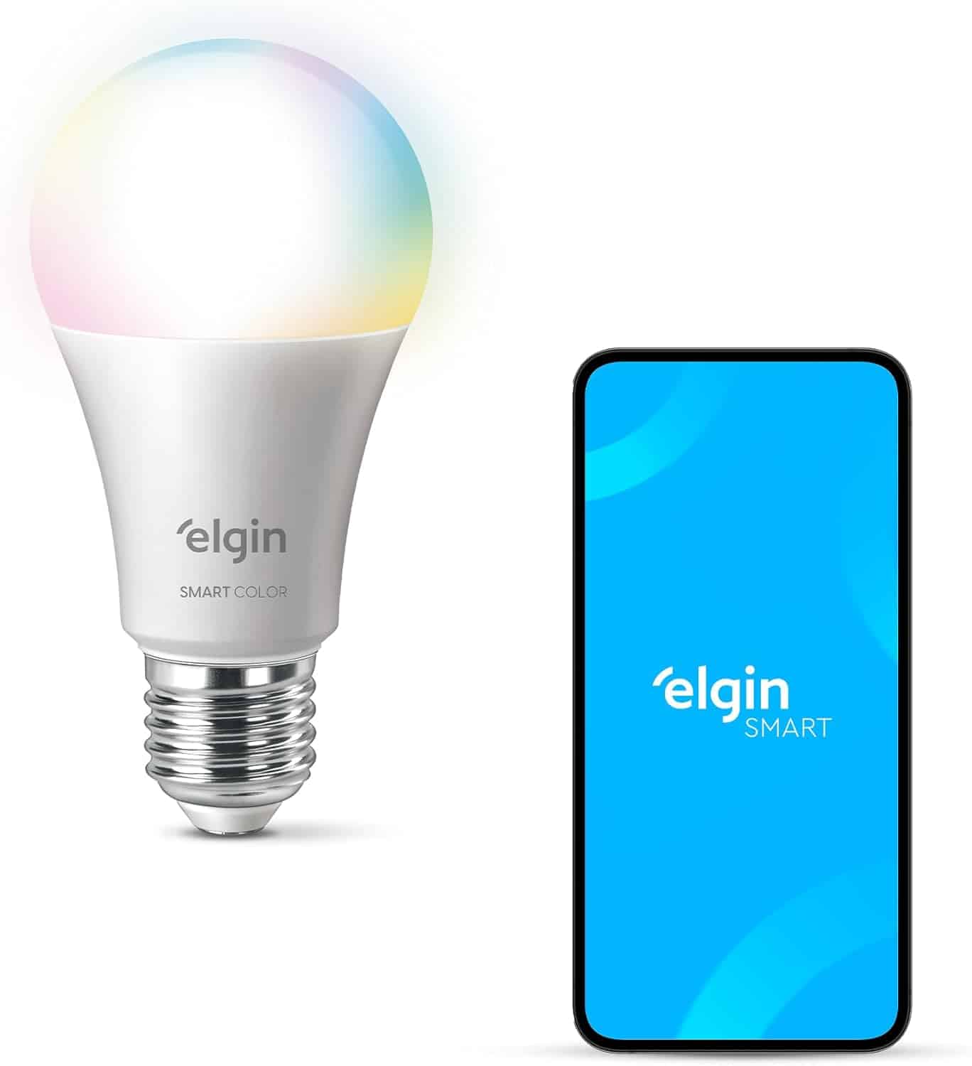 Lâmpada Inteligente Mais Potente 15W Smart Color RGB Wifi Elgin compatível com Alexa e Google Home