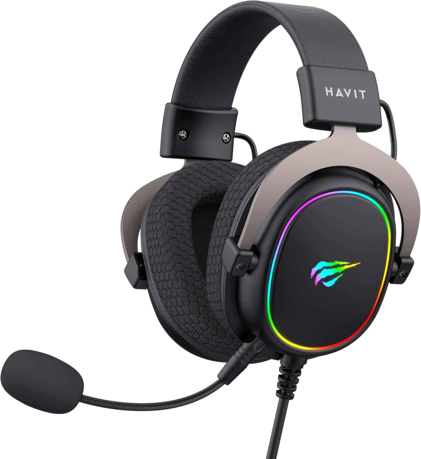 Havit Fone de Ouvido 7.1 USB Gamer H2002R Iluminação RGB, Falante de 50 mm