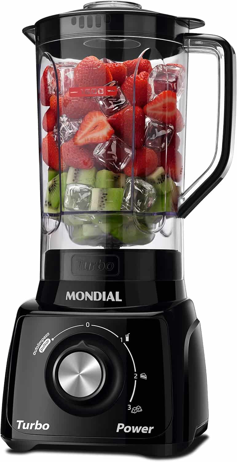 MONDIAL Liquidificador Turbo Power, Preto, 550W, 220V
