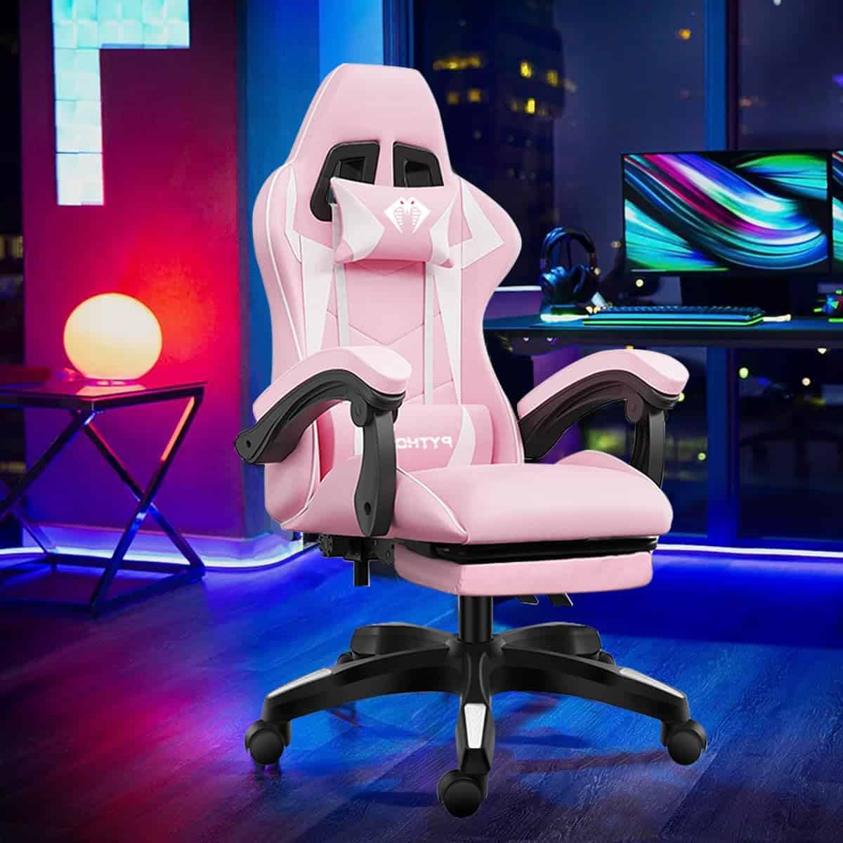Cadeira Ergonomica Gamer Com Apoio Para Os Pés