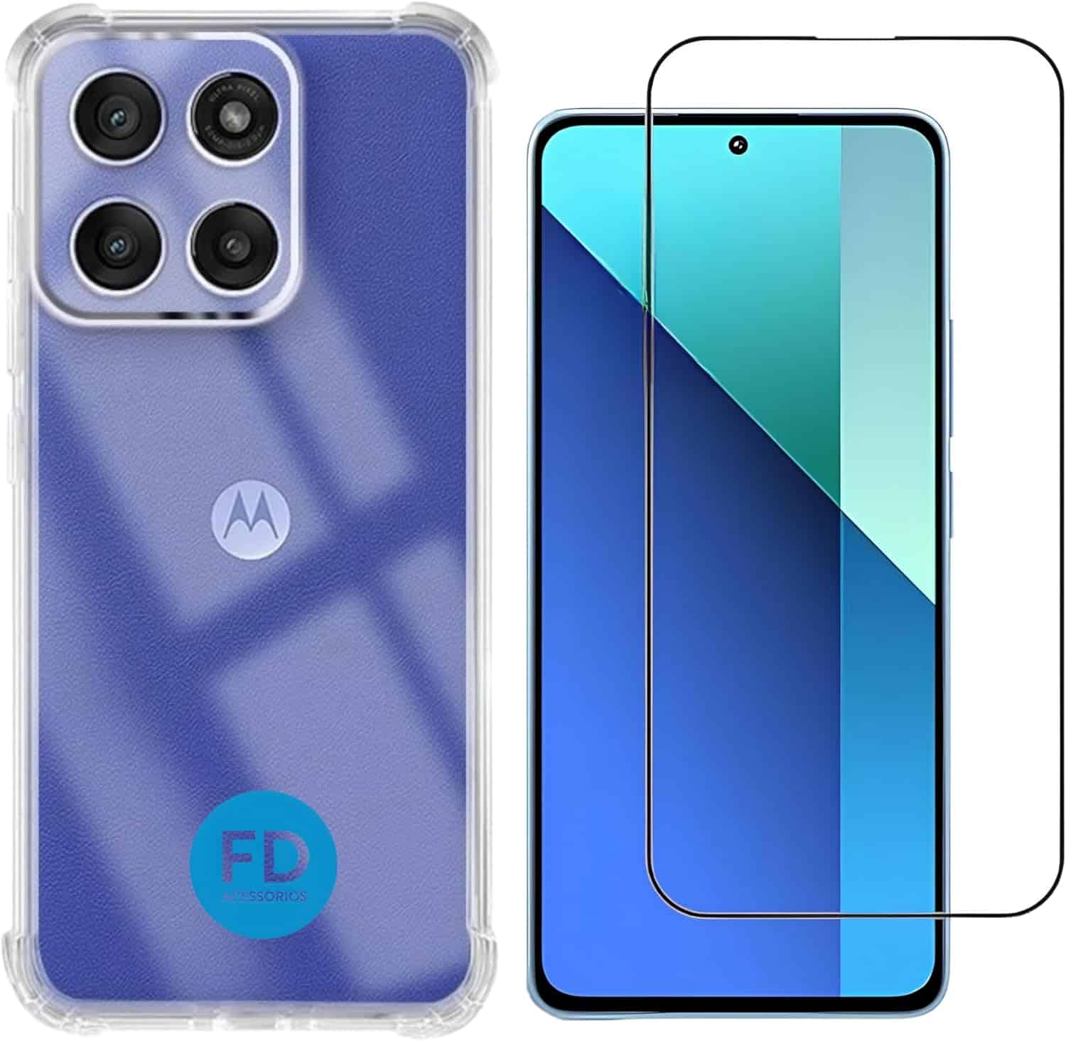 Kit Capa Capinha Anti-Impacto Premium Transparente + Película de Cerâmica 9D