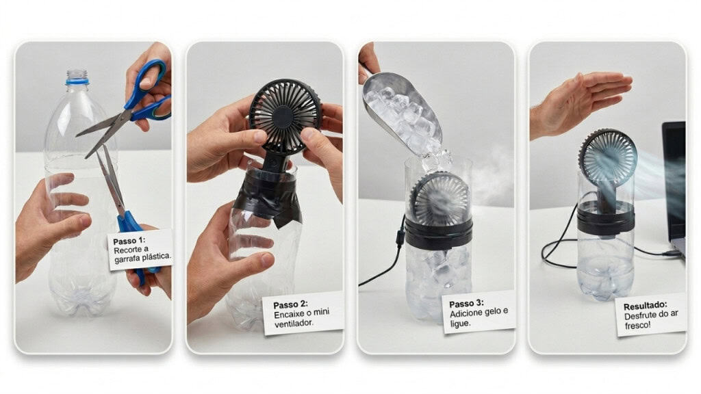 Como montar um mini ventilador gelado com itens simples que você já tem em casa