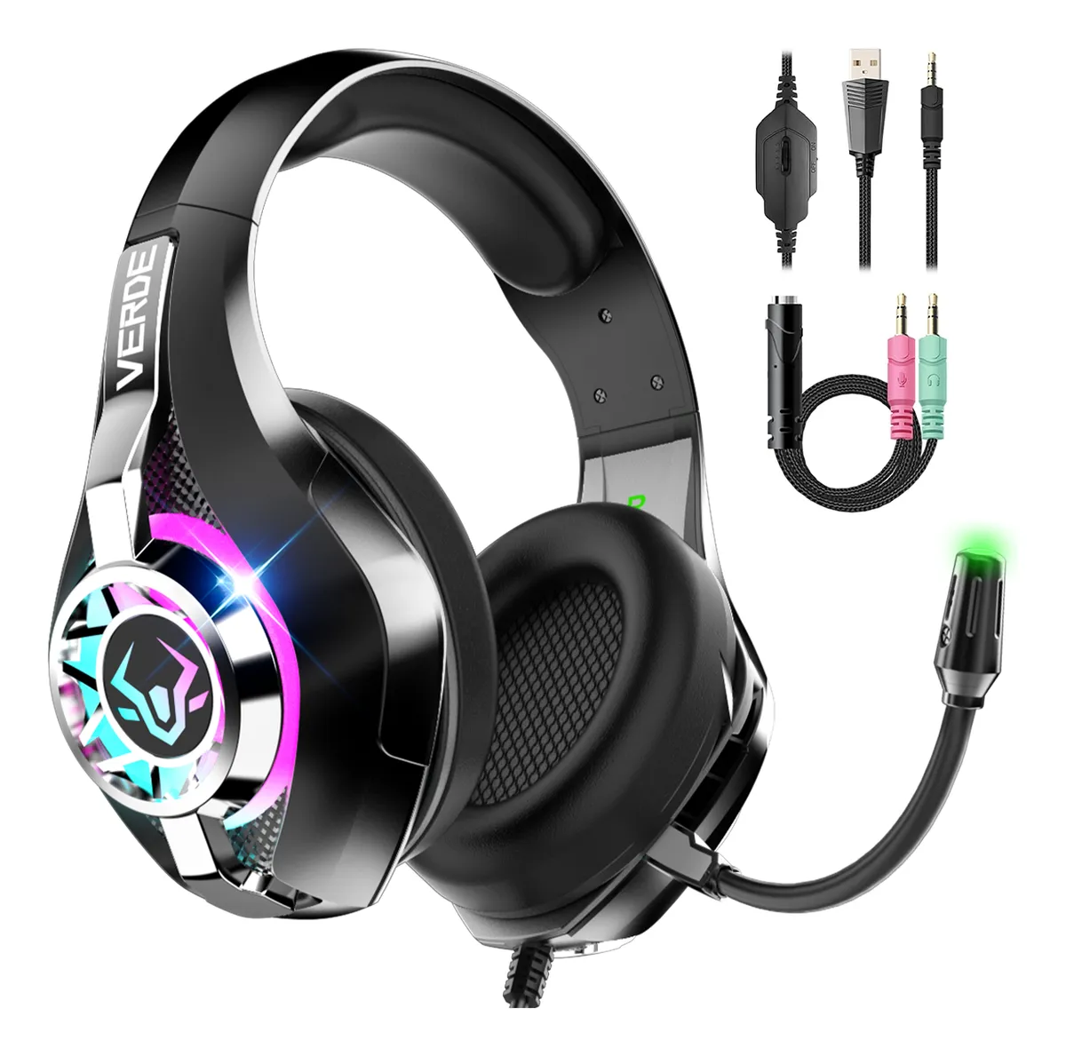 Fone Ouvido Headset Gamer RGB para PC, Celular, PS4, PS5 e Xbox