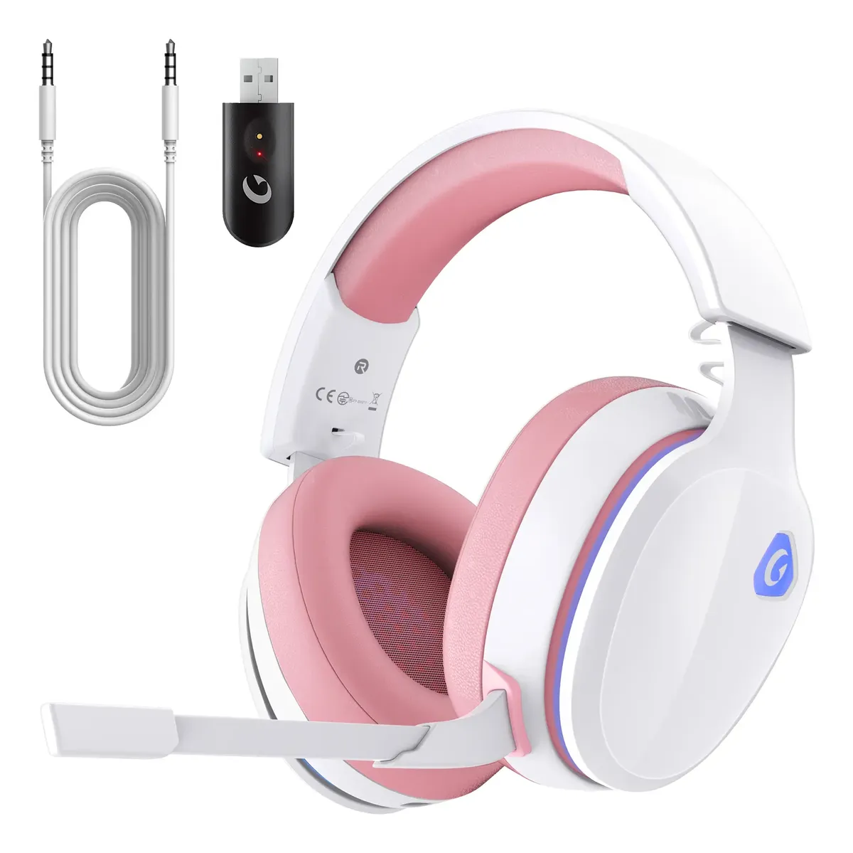 Headset Gamer Wireless 2.4GHz para PC, PS4, PS5, Xbox e Switch