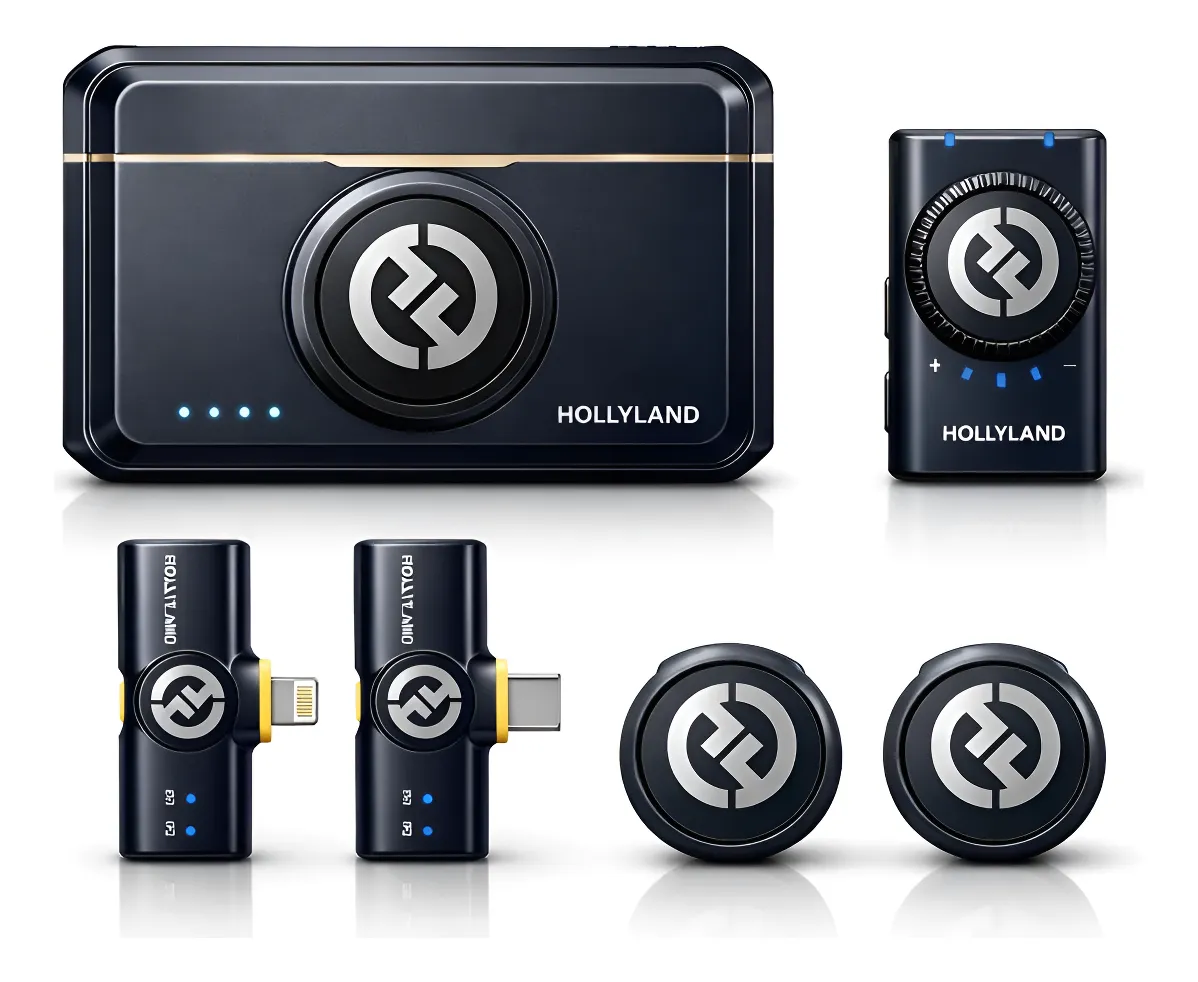 Microfone Lapela Hollyland Lark M2 Duplo Usb C E Lightning