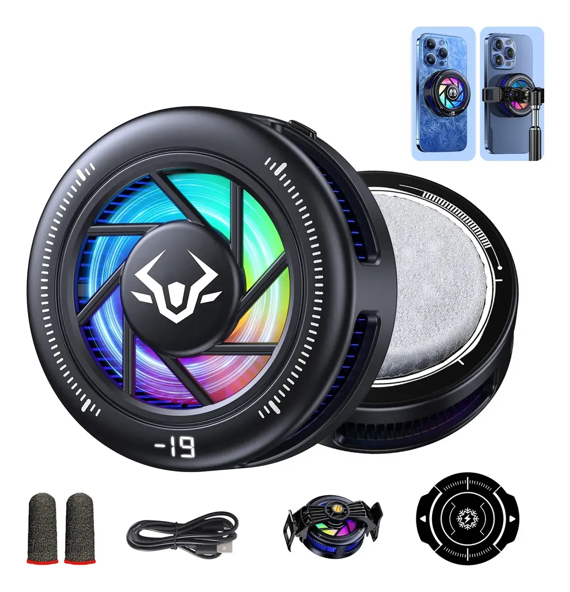 Succão Magnética + Clipe Traseiro 2 Em 1 Cooler Celular S13