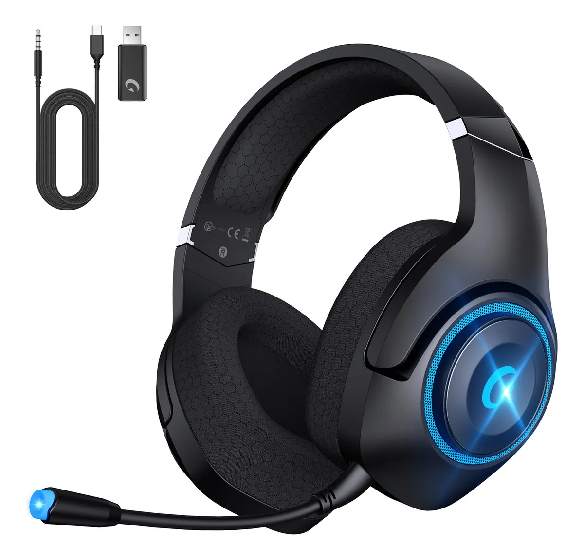 Wireless Gaming Headset Profissional Bluetooth Dobrável