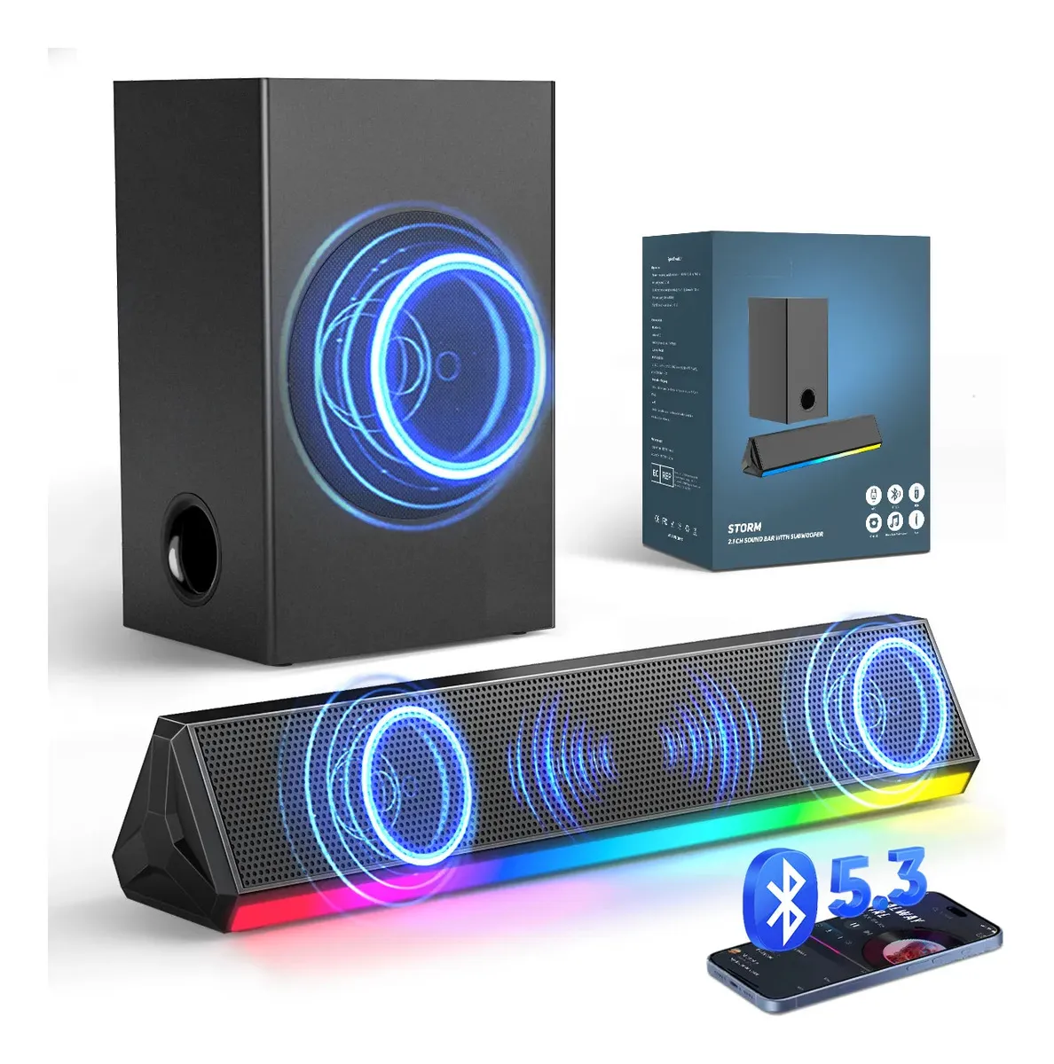 Soundbar Barra De Som Com Subwoofer Home Theater