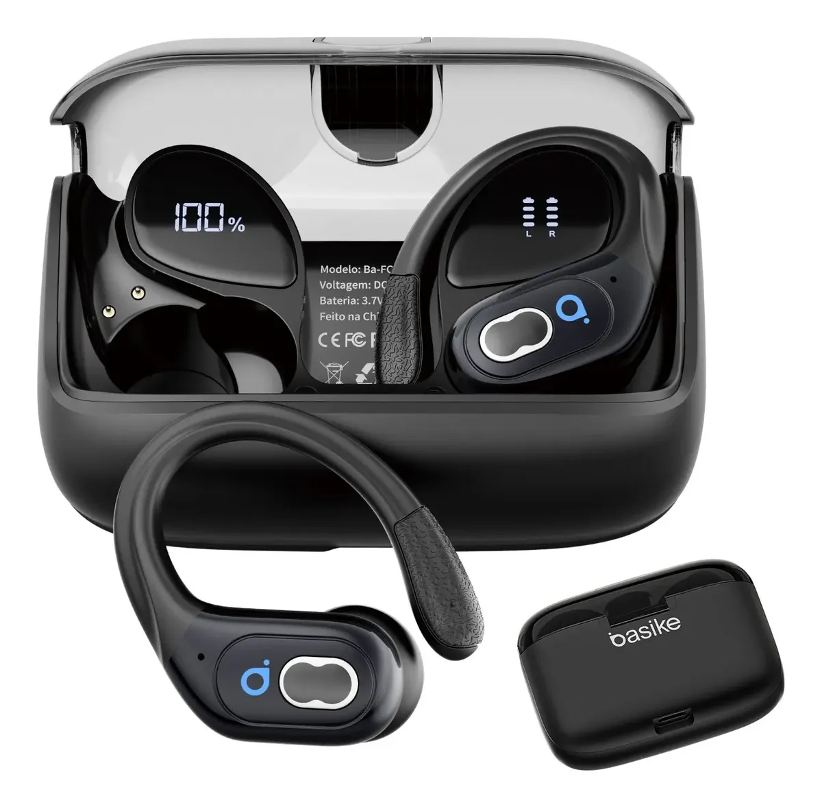 Fone De Ouvido Bluetooth Corrida Gancho Prova D'água Com Gan