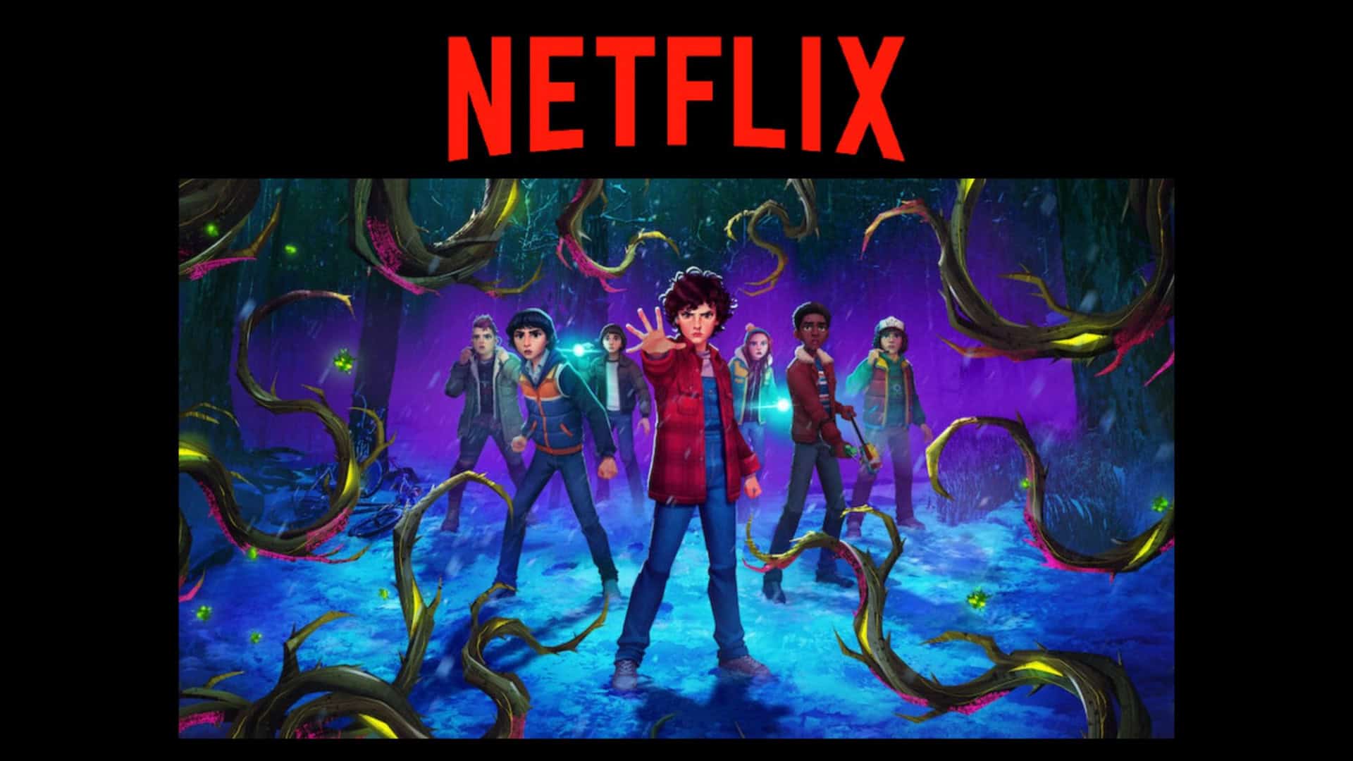 Montagem com pôster de Stranger Things: Histórias de 85, série que estreia na Netflix na semana entre 20 e 26 de abril de 2026