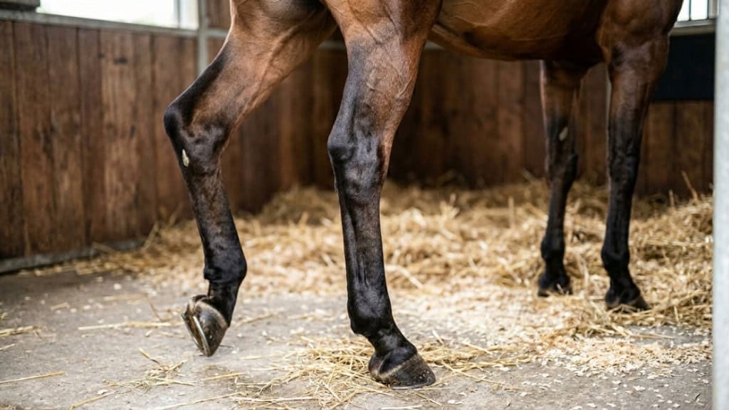 O sistema de trava nas pernas que permite aos cavalos dormirem em pé com segurança